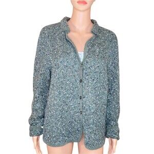 Christopher & Banks Grandpa Cardigan Sweater Hand Crocheted Button Down Size Med